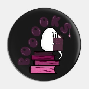 Book lovers design, boooooks, nerdy ghost Pin