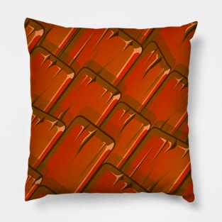 Orange Abstract Wooden Art Pillow