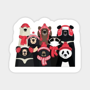 Bear family portrait- Winter edition Magnet