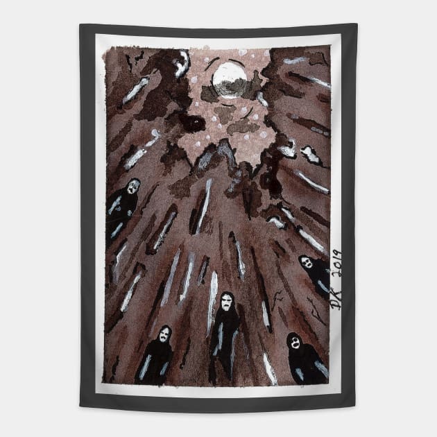 Faces In The Trees Tapestry by BladeAvenger