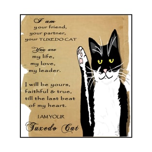 Cute Tuxedo Cat Poem Vintage  Copyright TeAnne T-Shirt