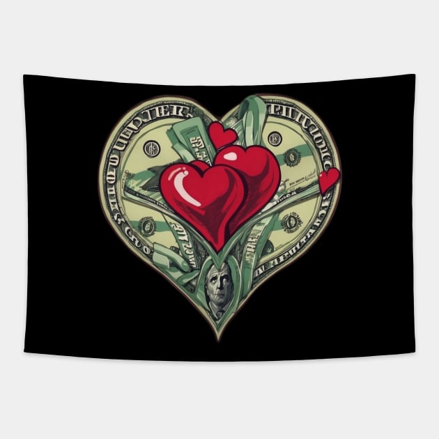 My valentine is money,funny valentine gift, The only love is money Tapestry by TopTees