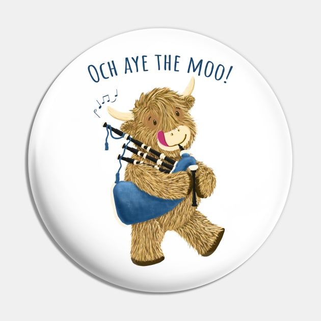 Wee Hamish Scottish Highland Cow And Bagpipes Says Och Aye The Moo! Pin by brodyquixote