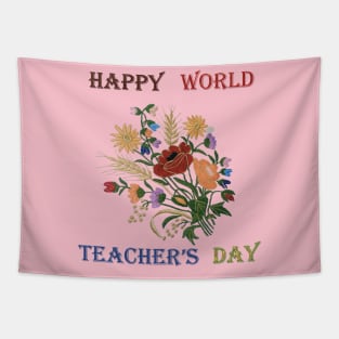 happy world teacher's day Tapestry