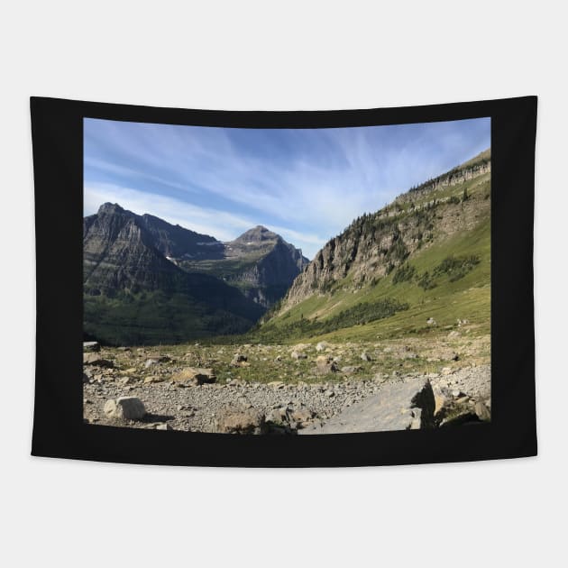 Mountains and Wispy Clouds Tapestry by Sparkleweather