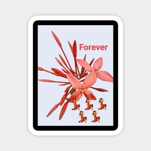 Red flowers and Dancers for Valentine Magnet