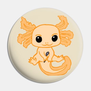 Spoonie Axolotl (Orange) Pin