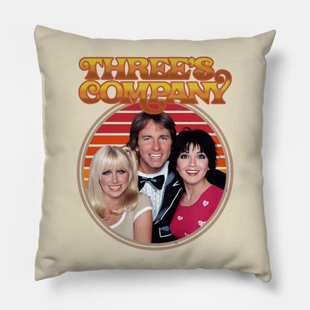 Threes company Pillow by VILLAPODCAST