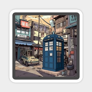 Illustration of tardis in Japan in city Magnet