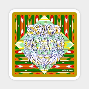 big tribal lion ecopop Magnet