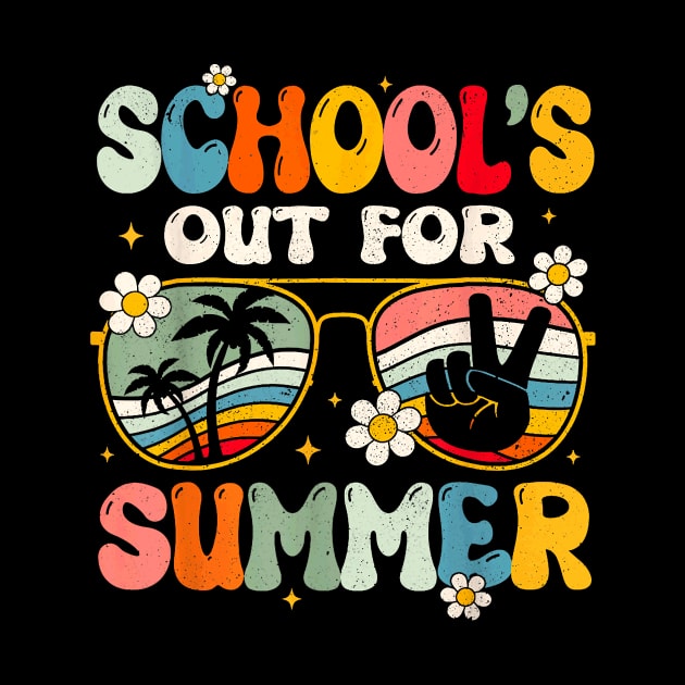 Retro Last Day of School's Out For Summer Teacher Boys Girls by Schied Tungu 