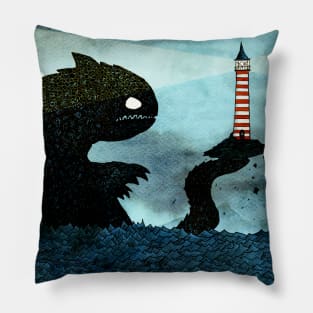 Sea Monster & Lighthouse Pillow