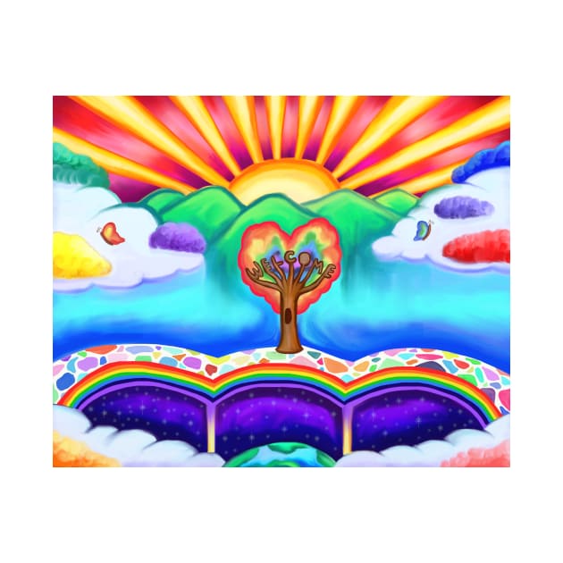 Welcome to Paradise Beyond the Rainbow Bridge by Art by Deborah Camp