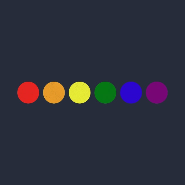 Minimalist LGBT rainbow flag dot line on dark background by Cebas