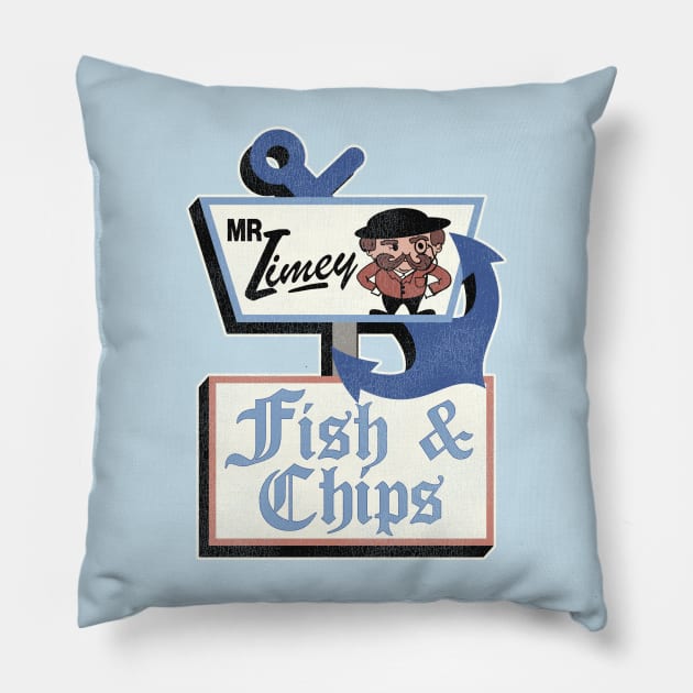 Mr. Limey Fish & Chips Defunct Restaurant Tulsa Oklahoma Pillow by darklordpug