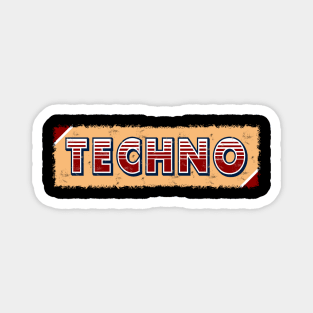 Techno Music retro Magnet