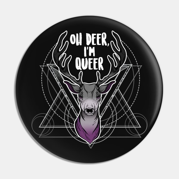 Asexual Oh Deer I'm Queer Pin by Psitta