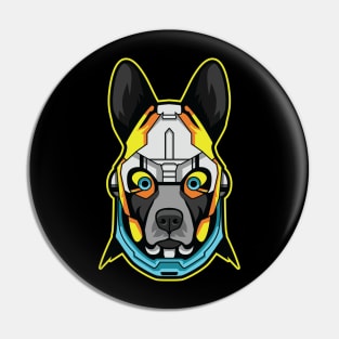 cyborg dog illustration Pin