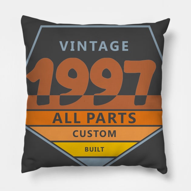 23rd Birthday T-Shirt - Vintage 1997 Pillow by Reshartinc