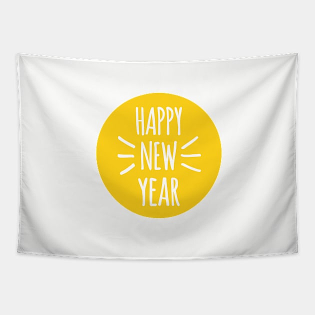 Happy new year, optimistic new year card with sun Tapestry by beakraus