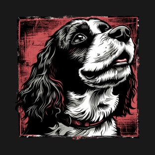 Retro Art English Cocker Spaniel Dog Lover T-Shirt