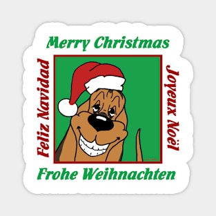 Bloodhound Christmas Magnet