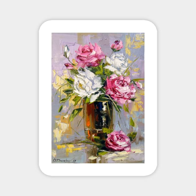 Bouquet of delicate roses Magnet by OLHADARCHUKART