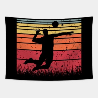 Travel back in time with beach volleyball - Retro Sunsets shirt featuring a player! Tapestry