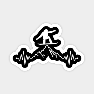 Awesome Snowboarder Heartbeat Snowboarding Magnet