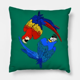 Scarlet and Blue & Gold Macaws Pillow