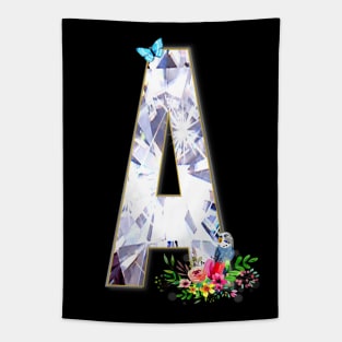 Name Initial Letter A with a Budgerigar Tapestry