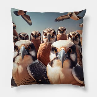 Bird Falcon Wild Nature Funny Happy Humor Photo Selfie Pillow