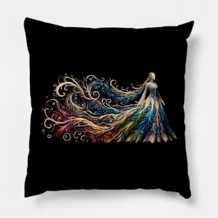 Lady In Many Colors Pillow