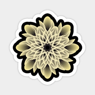 Beautiful White and Golden Artistic Flower Magnet