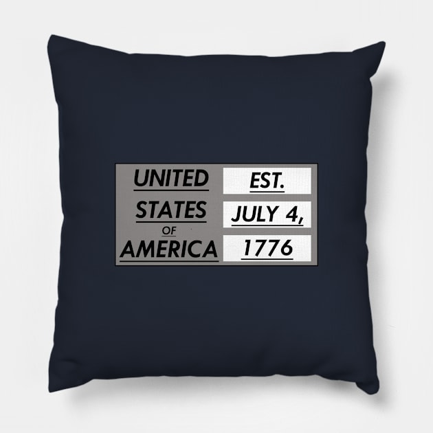 USA Black and White Pillow by AdventureFinder