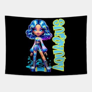 Aquarius Dollz Zodiac Birthday Baddie Aesthetic Tapestry