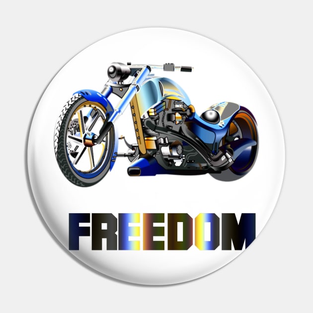 Chopper Motorbike Freedom rider Pin by KZK101