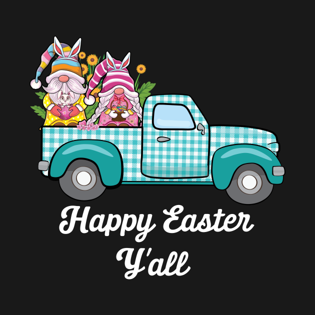 Discover Cute gnomes with Bunny ears Egg Hunting truck Easter Gnome - Easter Gnome - T-Shirt