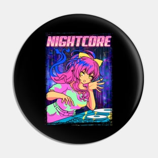 Aesthetic Nightcore Japanese Music Anime Girl EDM Pin