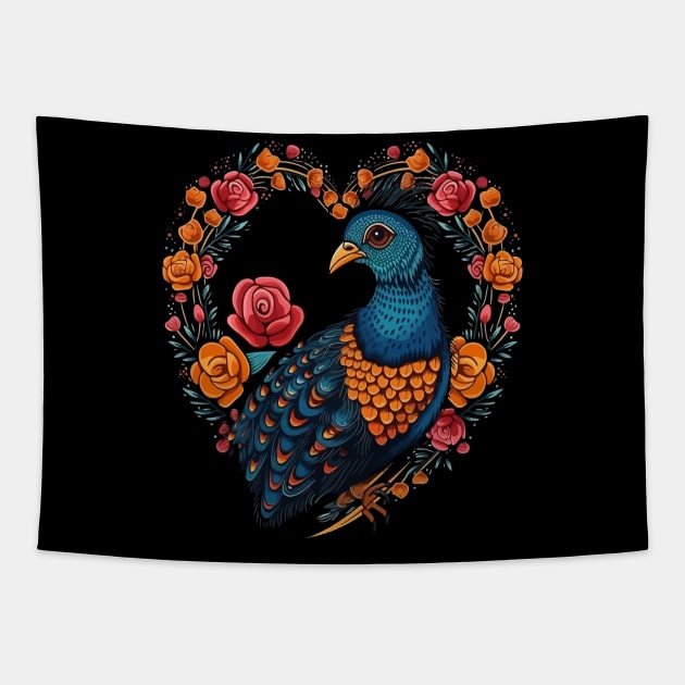 Pheasant Valentine Day Tapestry by JH Mart