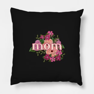 Lace Letters Mom and Roses | Cherie's Art(c)2021 Pillow