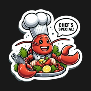 Lobster As A Chef - Printed T-Shirt