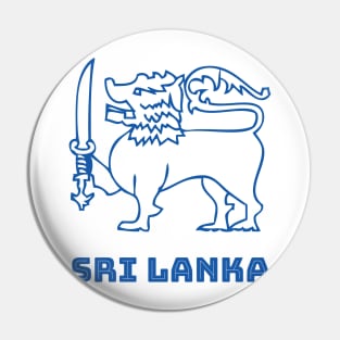 Sri Lanka flag lion with sword Pin