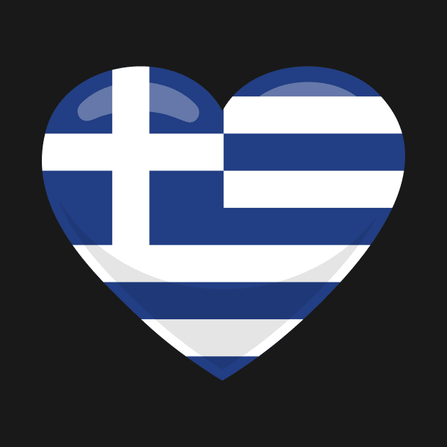 Greece Flag Heart by SunburstGeo