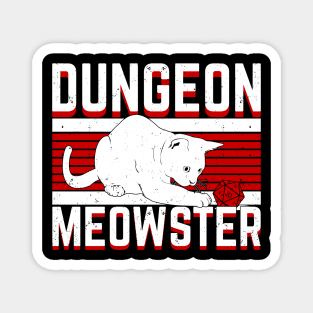 Dungeon Meowstar D20 Cat RPG Tabletop Gamer Gift Magnet