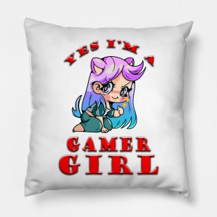 Yes Im A Gamer Girl Sly Red Pillow