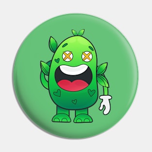 Greeny Doodle Character Pin