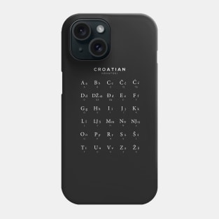 Croatian Alphabet Chart, Croatia Language Chart, Black Phone Case