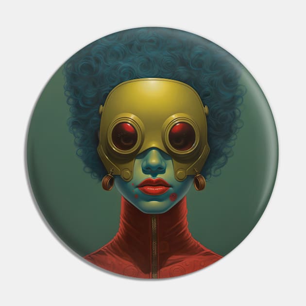 Gold Goggle Mask Pin by Owndigiart