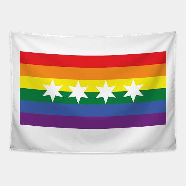 Chicago Gay Rainbow Flag Tapestry by MichelleBoardman